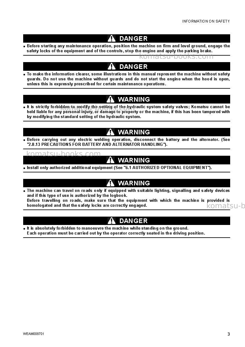 Komatsu wb93r-5ita-tier 3 Operation manual cover Page 5 Komatsu wb93r-5ita-tier 3 Operation manual cover Page 5