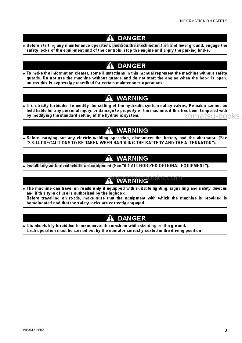 Komatsu wb97r-5ita-tier 3 Operation manual cover Page 5 Komatsu wb97r-5ita-tier 3 Operation manual cover Page 5