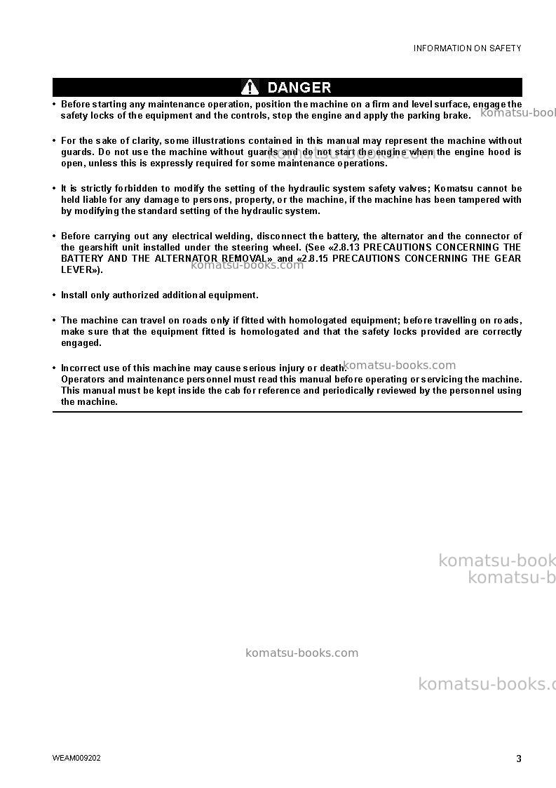 Komatsu wh714h-1ita-tier 3 Operation manual cover Page 5