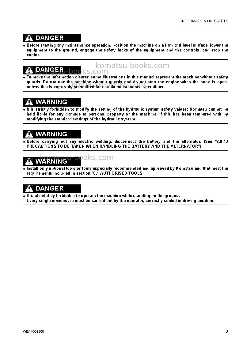 Komatsu pc14r-3ita Operation manual cover Page 5