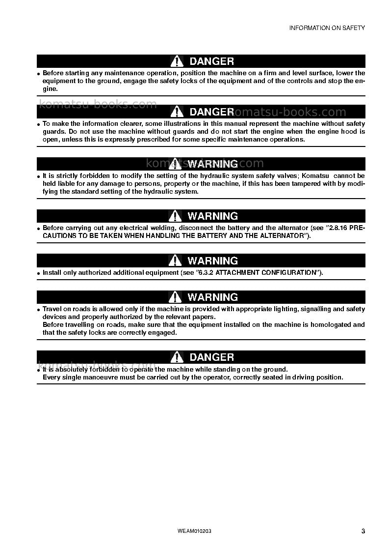 Komatsu sk510-5ita Operation manual cover Page 5