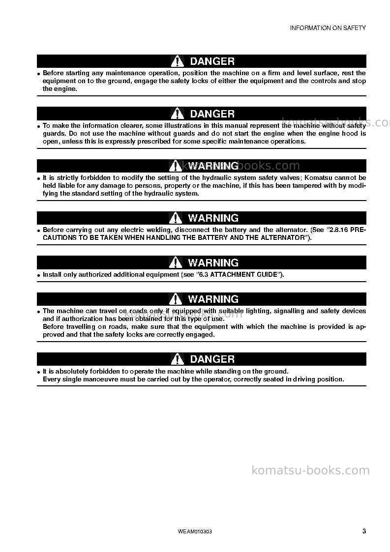 Komatsu sk714-5ita-/ Operation manual cover Page 5 Komatsu sk714-5ita-/ Operation manual cover Page 5
