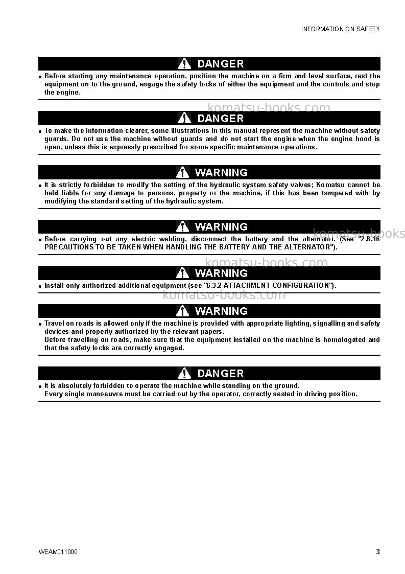 Komatsu ck20-1ita Operation manual cover Page 5 Komatsu ck20-1ita Operation manual cover Page 5
