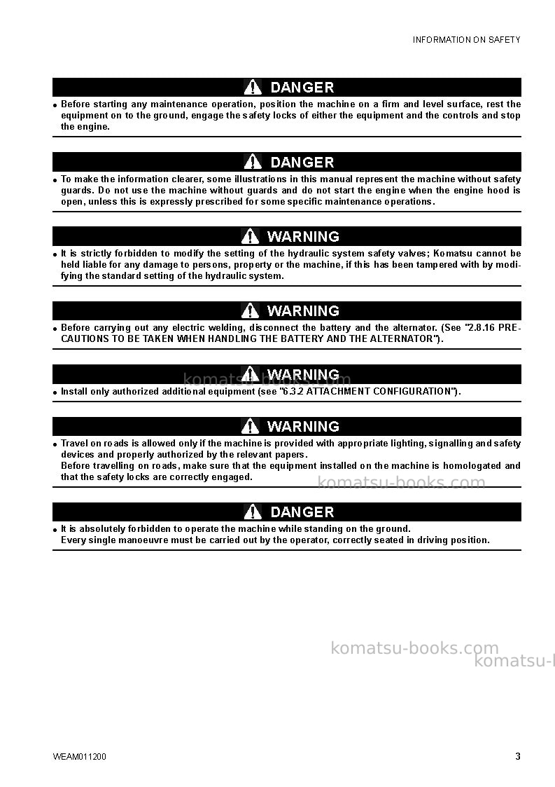 Komatsu ck30-1ita Operation manual cover Page 5