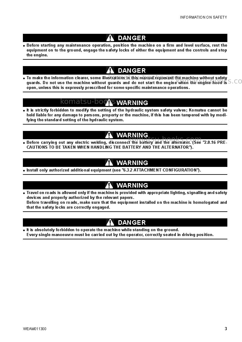 Komatsu ck35-1ita Operation manual cover Page 5 Komatsu ck35-1ita Operation manual cover Page 5