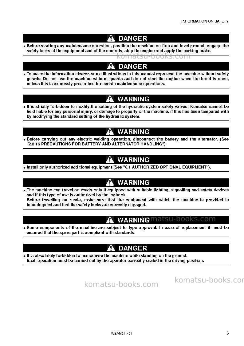 Komatsu wb93r-5ita-tier 3 Operation manual cover Page 5 Komatsu wb93r-5ita-tier 3 Operation manual cover Page 5