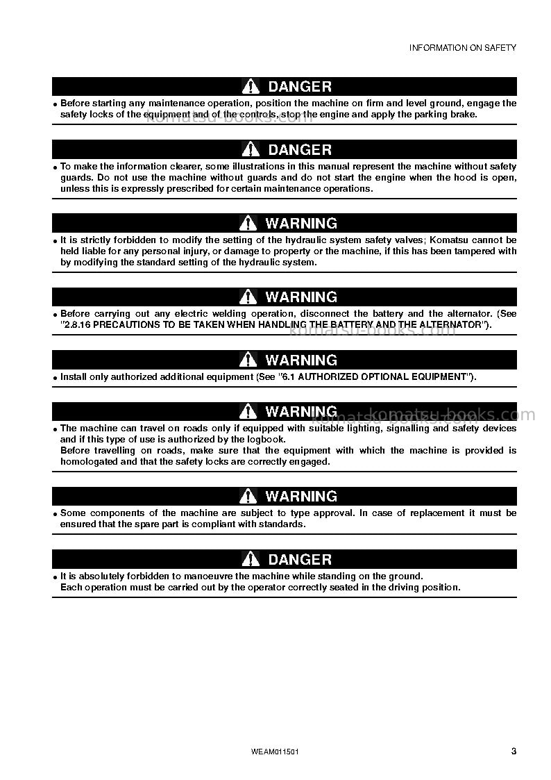 Komatsu wb97r-5ita-tier 3 Operation manual cover Page 5 Komatsu wb97r-5ita-tier 3 Operation manual cover Page 5