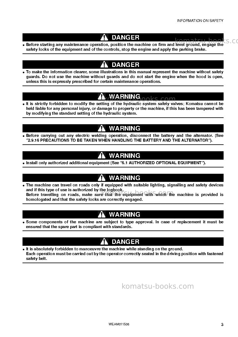 Komatsu wb97r-5ita-tier 3 Operation manual cover Page 5 Komatsu wb97r-5ita-tier 3 Operation manual cover Page 5