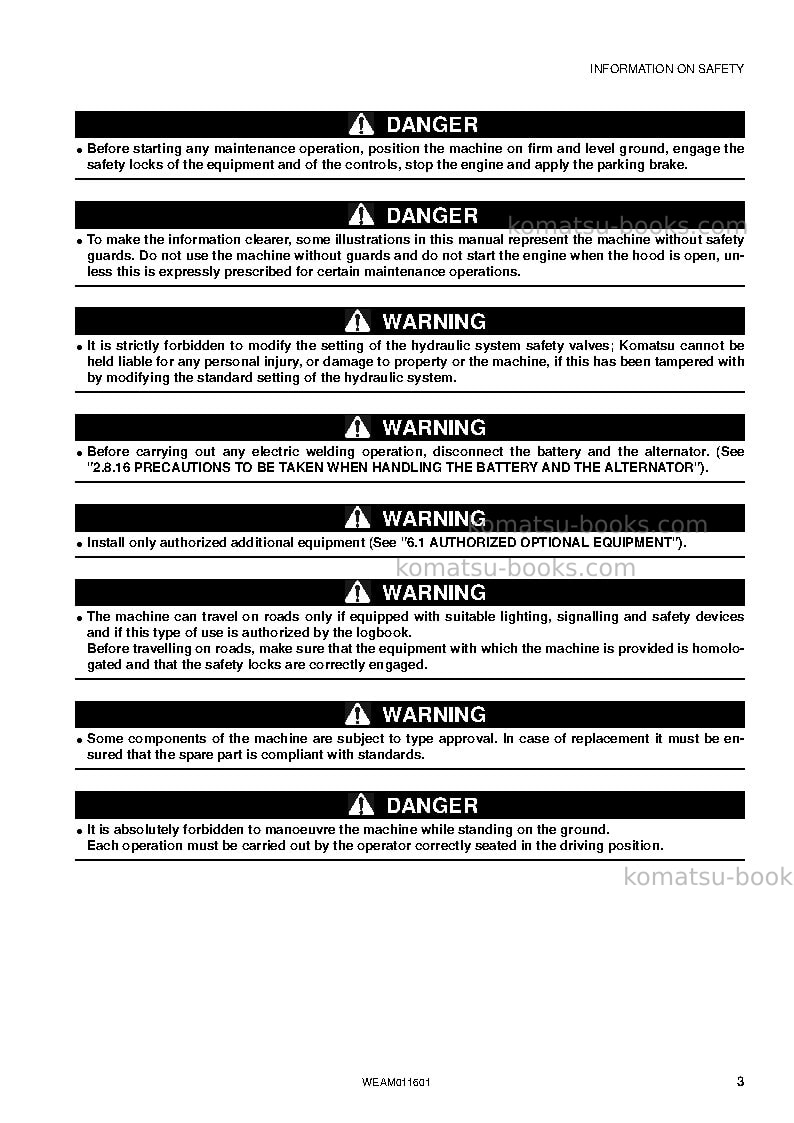 Komatsu wb93s-5ita-tier 3 Operation manual cover Page 5 Komatsu wb93s-5ita-tier 3 Operation manual cover Page 5