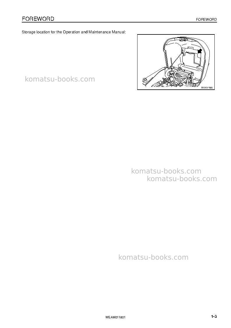 Komatsu pc09-1ita Operation manual cover Page 5 Komatsu pc09-1ita Operation manual cover Page 5