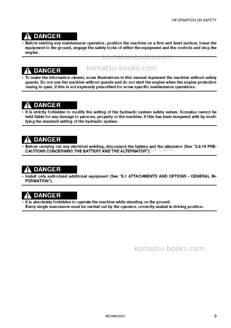 Komatsu pc50mr-2ita Operation manual cover Page 5