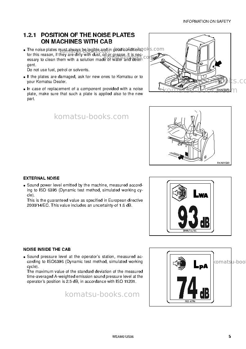 Komatsu pc26mr-3ita Operation manual cover Page 5