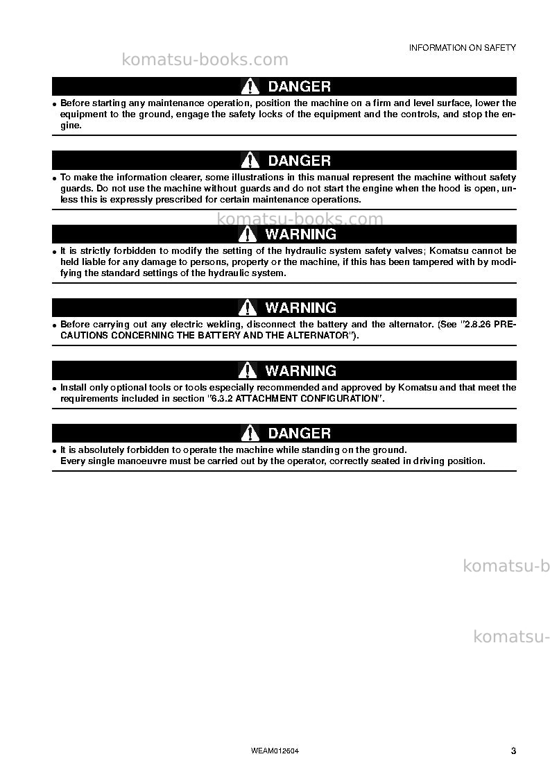 Komatsu pc45mr-3ita Operation manual cover Page 5