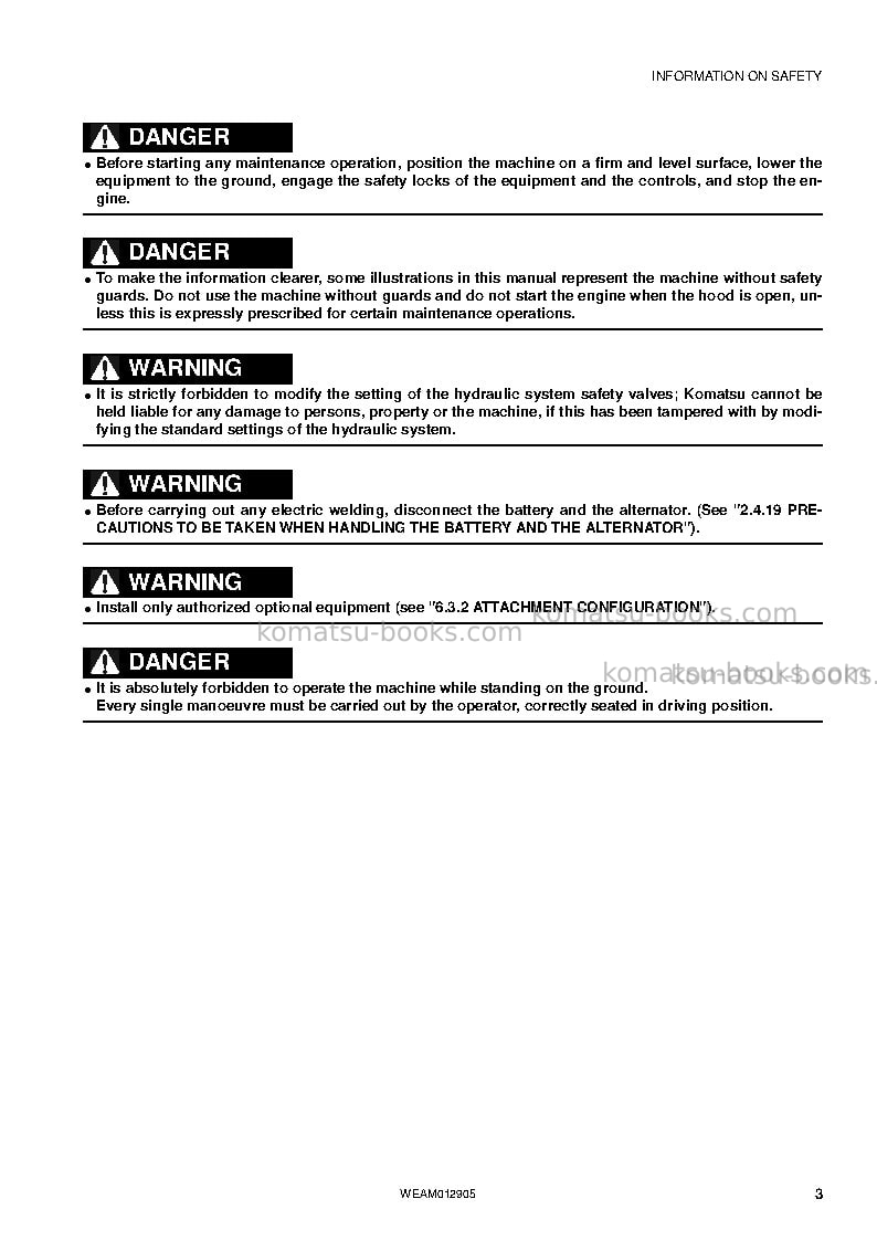 Komatsu pc80mr-3ita Operation manual cover Page 5 Komatsu pc80mr-3ita Operation manual cover Page 5
