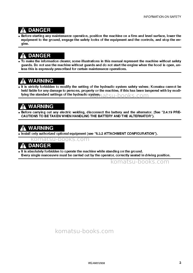 Komatsu pc80mr-3ita Operation manual cover Page 5