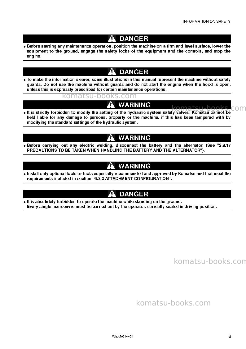 Komatsu pc55mr-3ita Operation manual cover Page 5 Komatsu pc55mr-3ita Operation manual cover Page 5