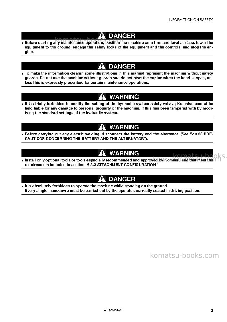 Komatsu pc55mr-3ita Operation manual cover Page 5