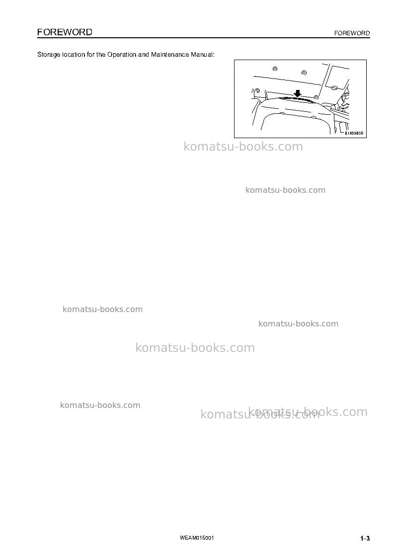 Komatsu pw98mr-8ita Operation manual cover Page 5 Komatsu pw98mr-8ita Operation manual cover Page 5