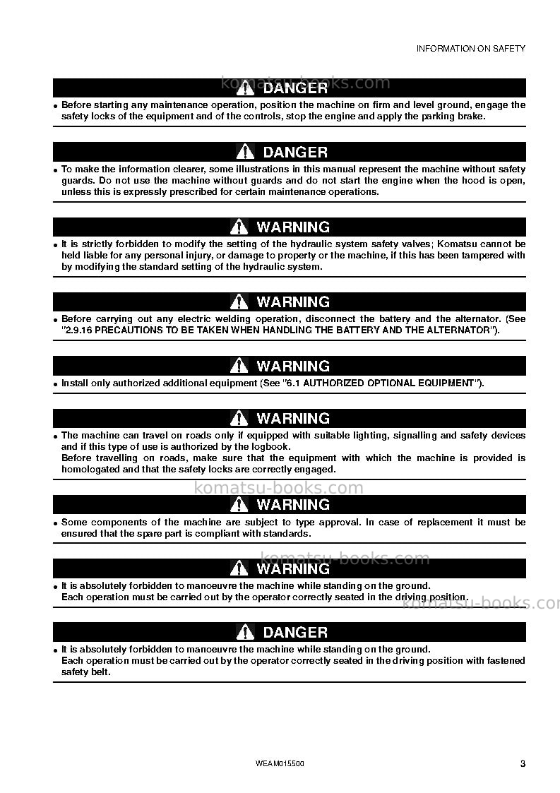 Komatsu wb97s-5ita-tier 3 Operation manual cover Page 5 Komatsu wb97s-5ita-tier 3 Operation manual cover Page 5