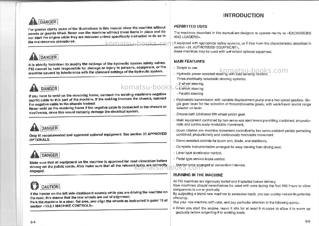 Komatsu pw95-1ita Operation manual cover Page 5