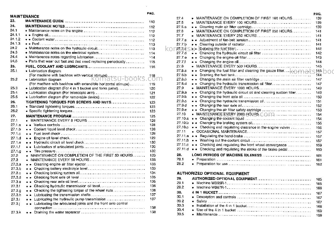Komatsu wb97r-1ita Operation manual cover Page 5 Komatsu wb97r-1ita Operation manual cover Page 5