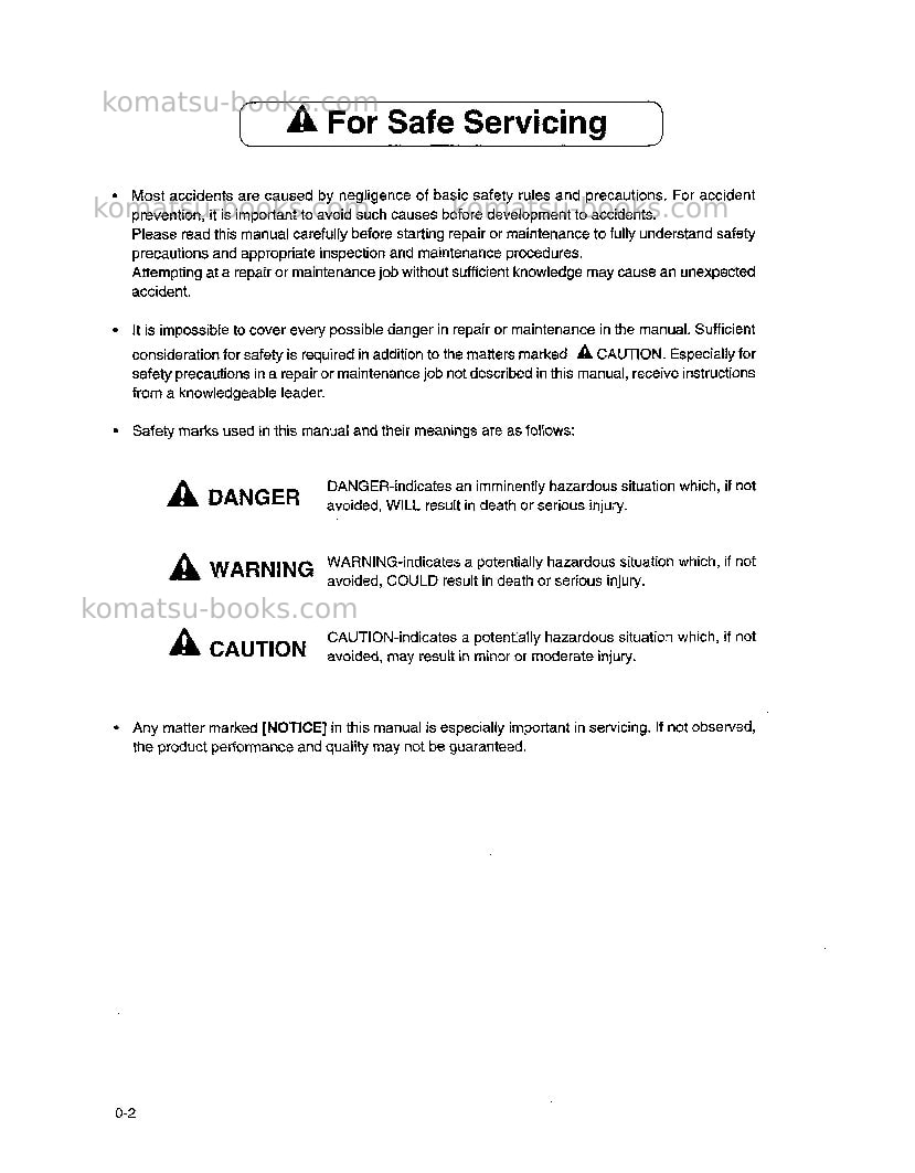 Komatsu 4d106-1bel Repair & maintenance cover Page 5 Komatsu 4d106-1bel Repair & maintenance cover Page 5