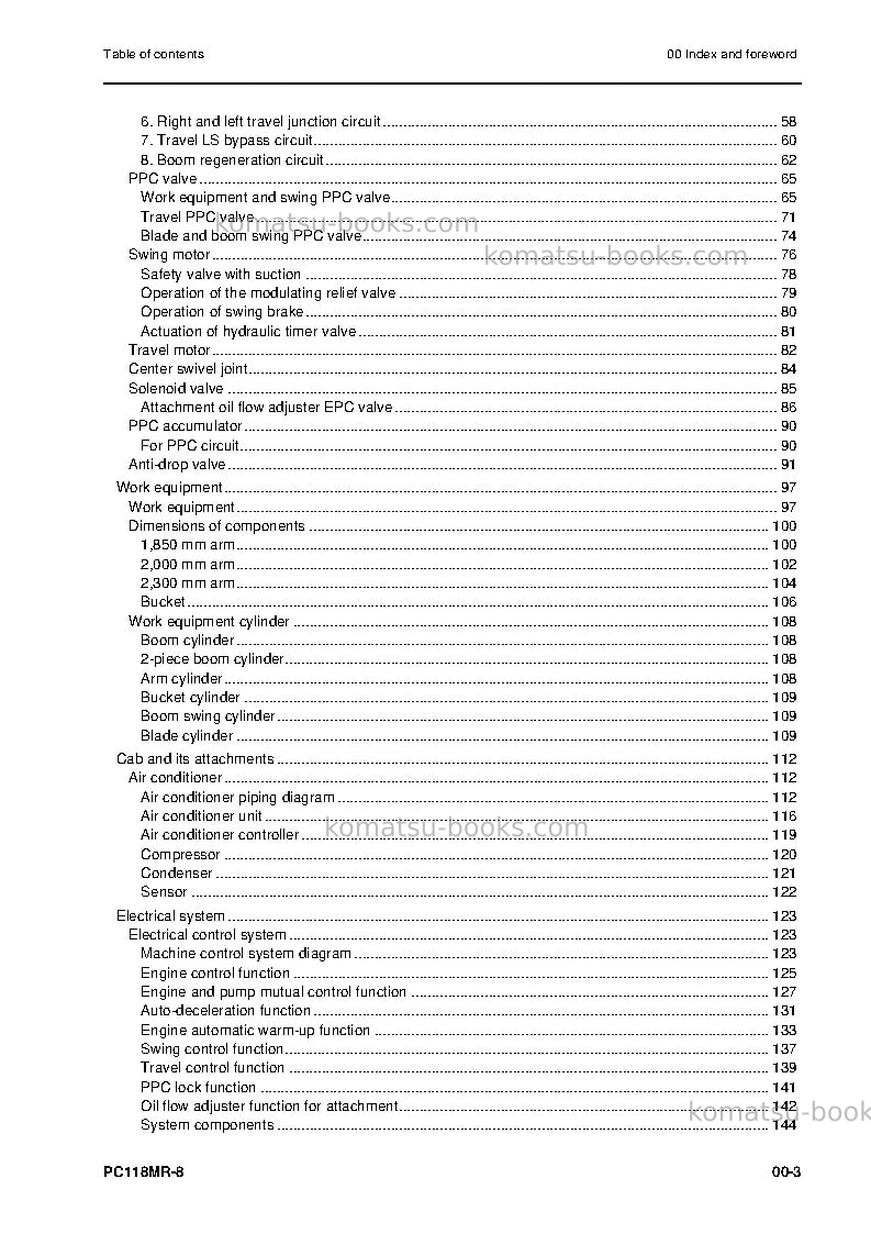 Komatsu pc118mr-8ita Repair & maintenance cover Page 5