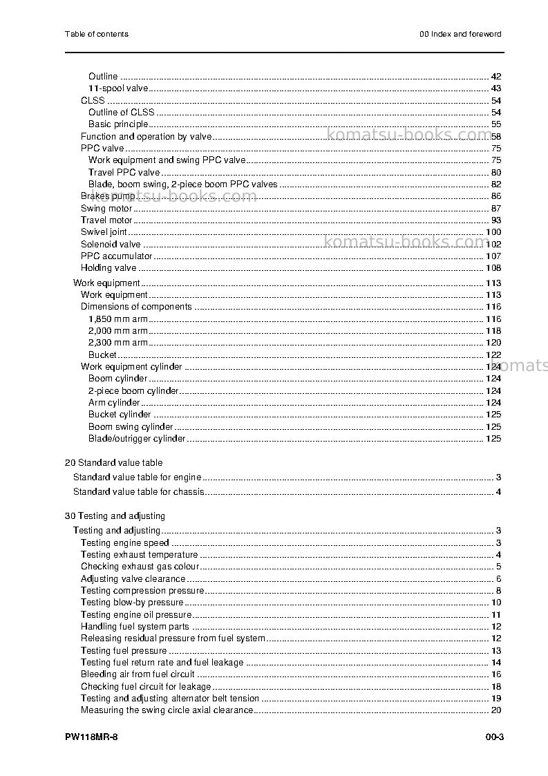 Komatsu pw118mr-8ita Repair & maintenance cover Page 5