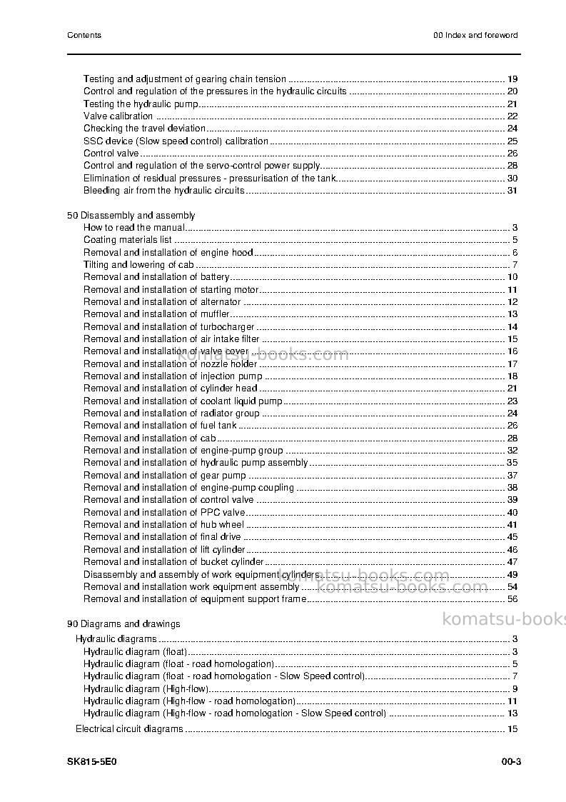 Komatsu sk815-5ita Repair & maintenance cover Page 5