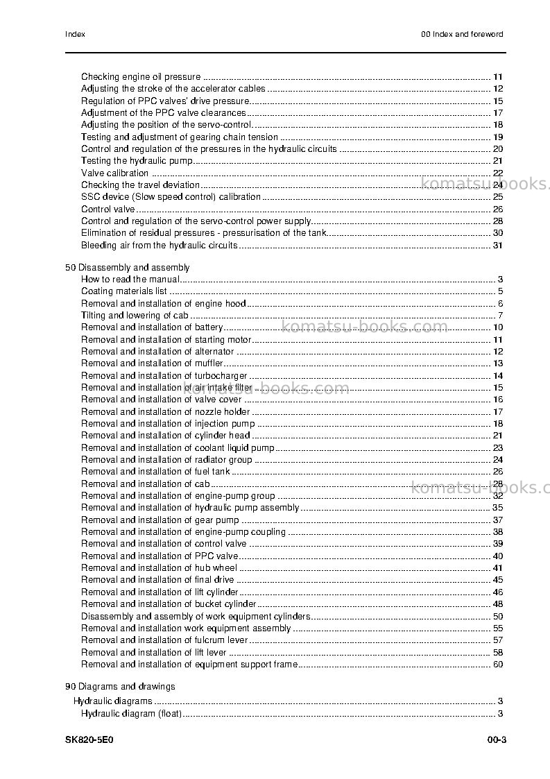 Komatsu sk820-5ita Repair & maintenance cover Page 5