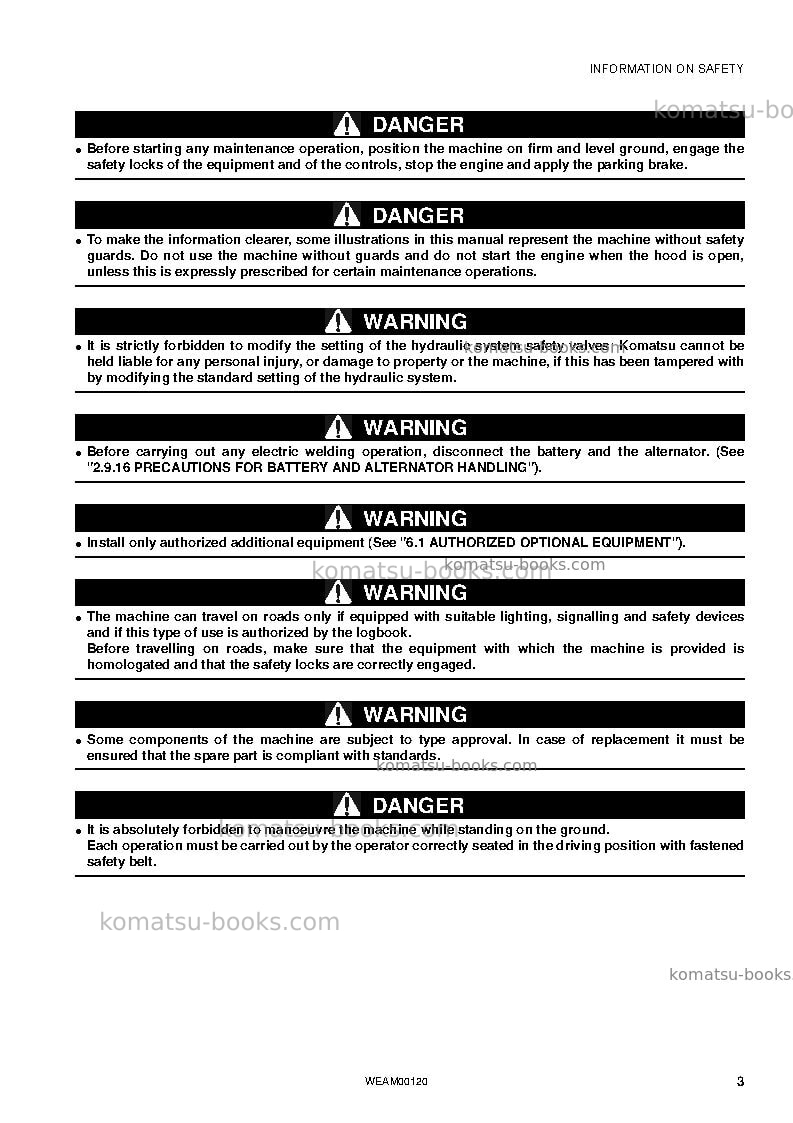 Komatsu wb93r-5ita-tier 3 Operation manual cover Page 5 Komatsu wb93r-5ita-tier 3 Operation manual cover Page 5
