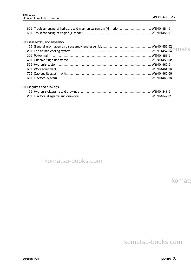 Komatsu pc88mr-8ita Repair & maintenance cover Page 5