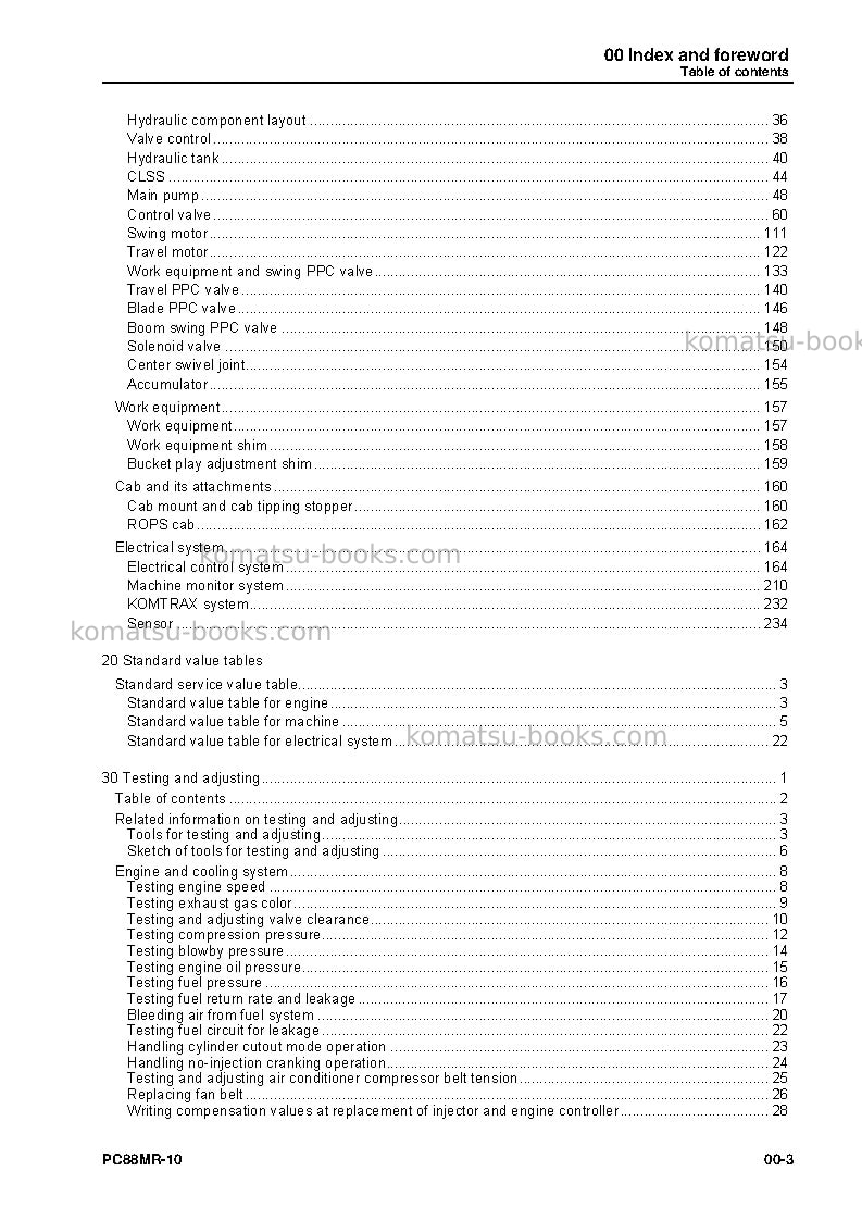 Komatsu pc88mr-10ita Repair & maintenance cover Page 5