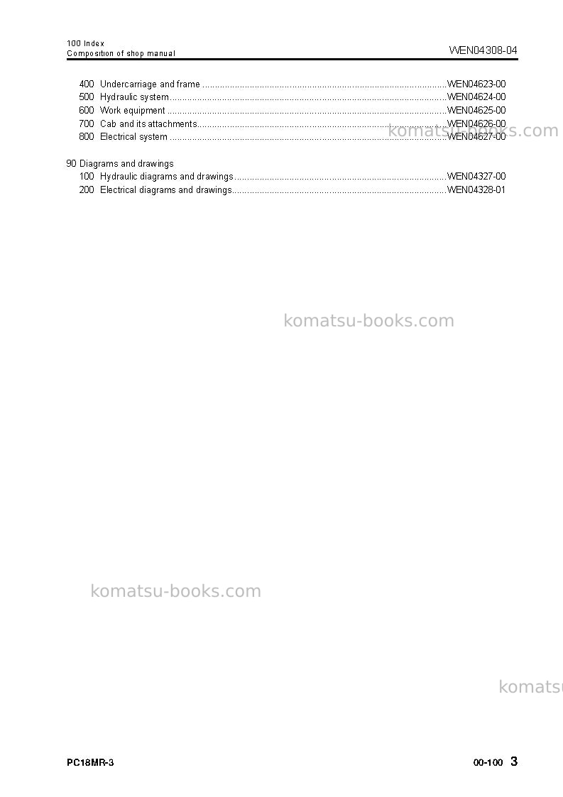 Komatsu pc18mr-3ita Repair & maintenance cover Page 5