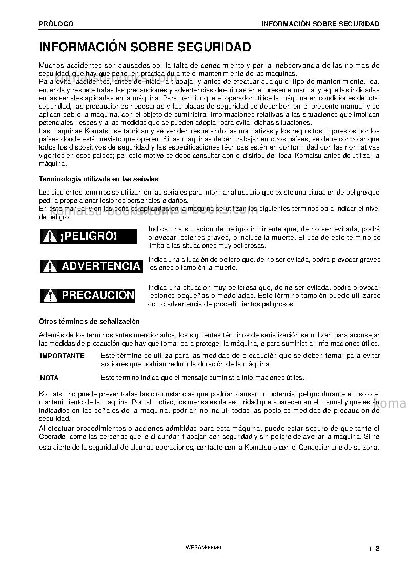 Komatsu wb97r-5ita-tier 3 Manual de operación cover Page 5