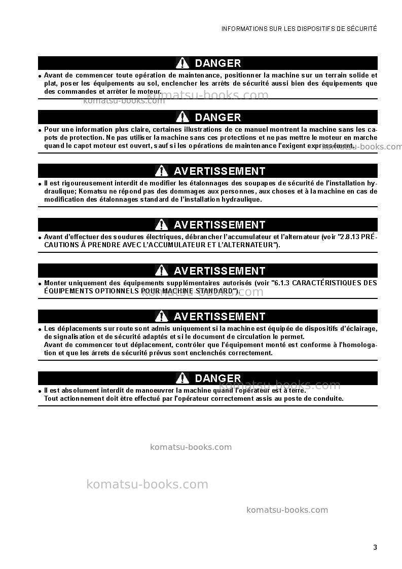 Komatsu sk1020-5ita Manuel d'utilisation couverture Page 5 Komatsu sk1020-5ita Manuel d'utilisation couverture Page 5