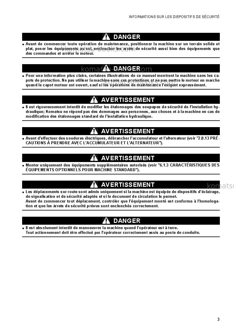 Komatsu sk1020-5ita Manuel d'utilisation couverture Page 5 Komatsu sk1020-5ita Manuel d'utilisation couverture Page 5