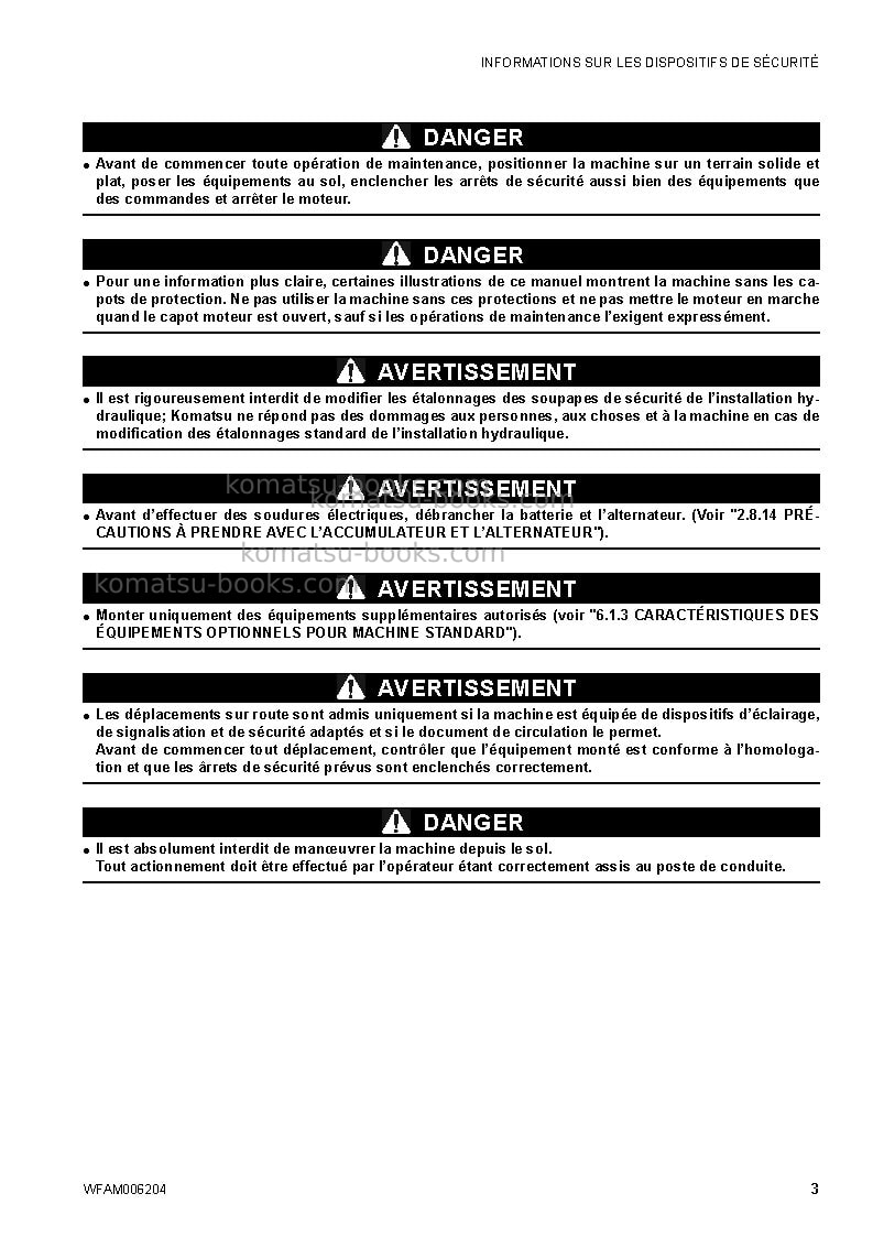 Komatsu ck30-1ita Manuel d'utilisation couverture Page 5 Komatsu ck30-1ita Manuel d'utilisation couverture Page 5