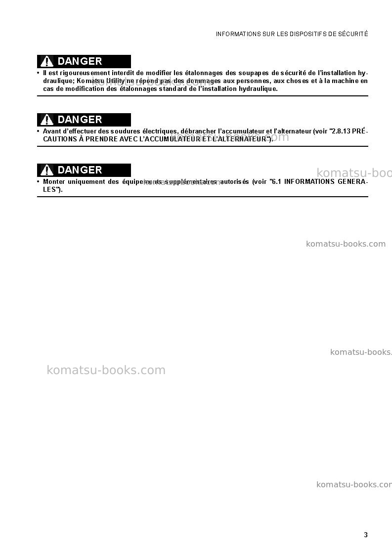 Komatsu pc30mr-2jpn Manuel d'utilisation couverture Page 5 Komatsu pc30mr-2jpn Manuel d'utilisation couverture Page 5