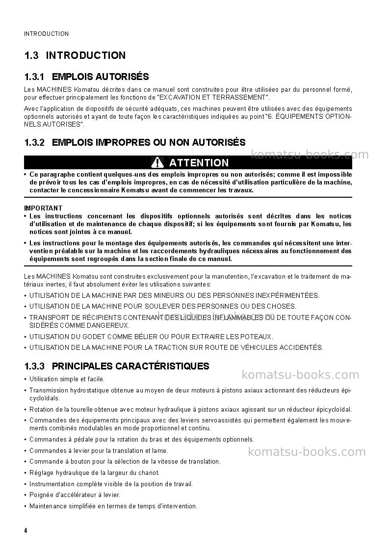 Komatsu pc18mr-2jpn Manuel d'utilisation couverture Page 5