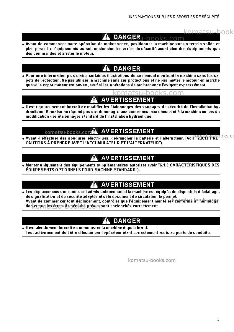 Komatsu ck25-1ita Manuel d'utilisation couverture Page 5 Komatsu ck25-1ita Manuel d'utilisation couverture Page 5