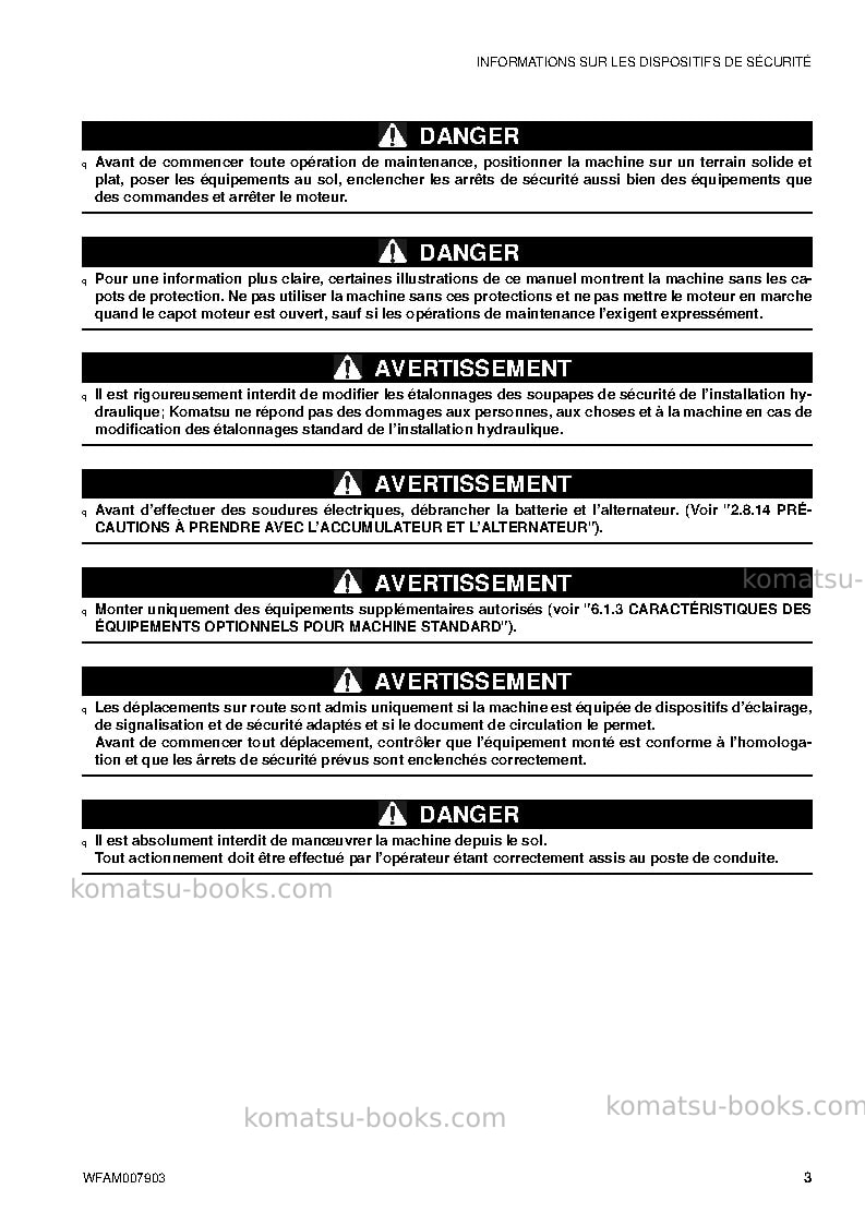 Komatsu ck25-1ita Manuel d'utilisation couverture Page 5 Komatsu ck25-1ita Manuel d'utilisation couverture Page 5