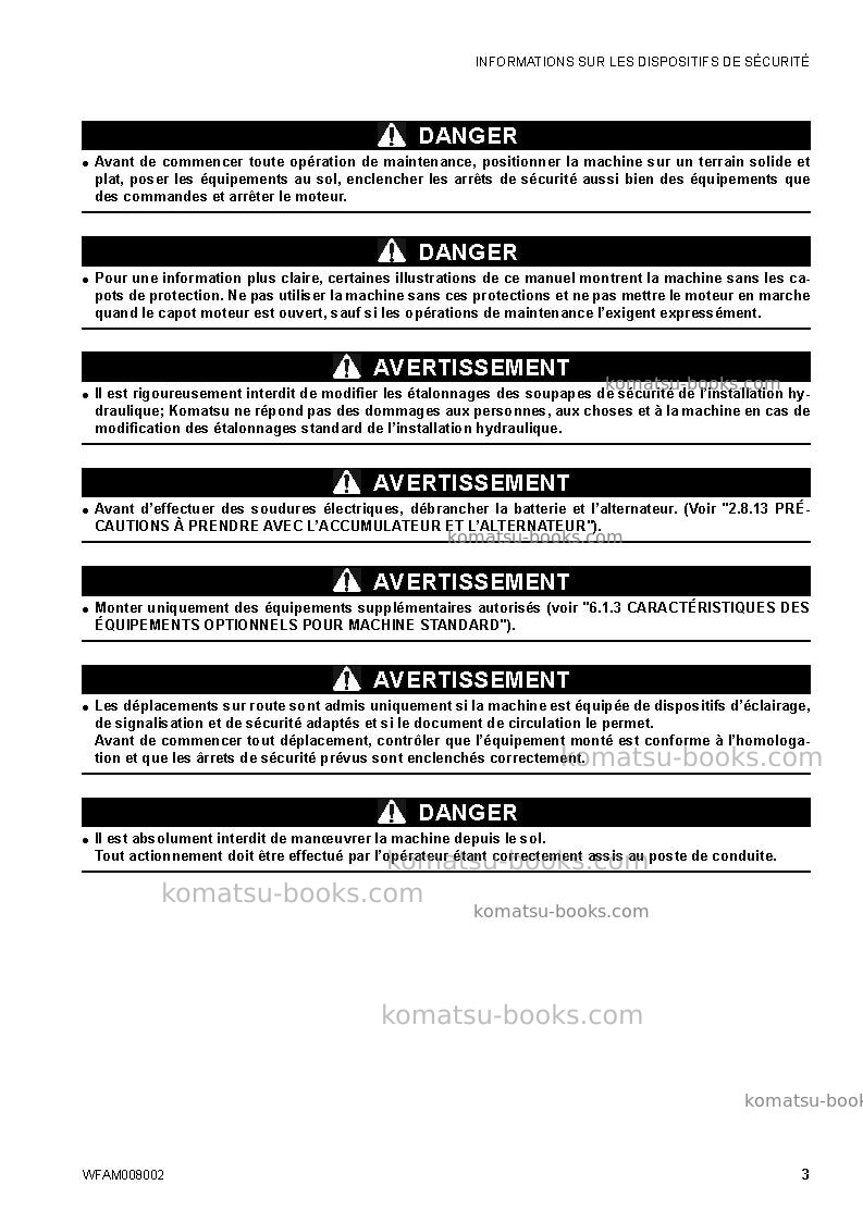 Komatsu ck35-1ita Manuel d'utilisation couverture Page 5 Komatsu ck35-1ita Manuel d'utilisation couverture Page 5