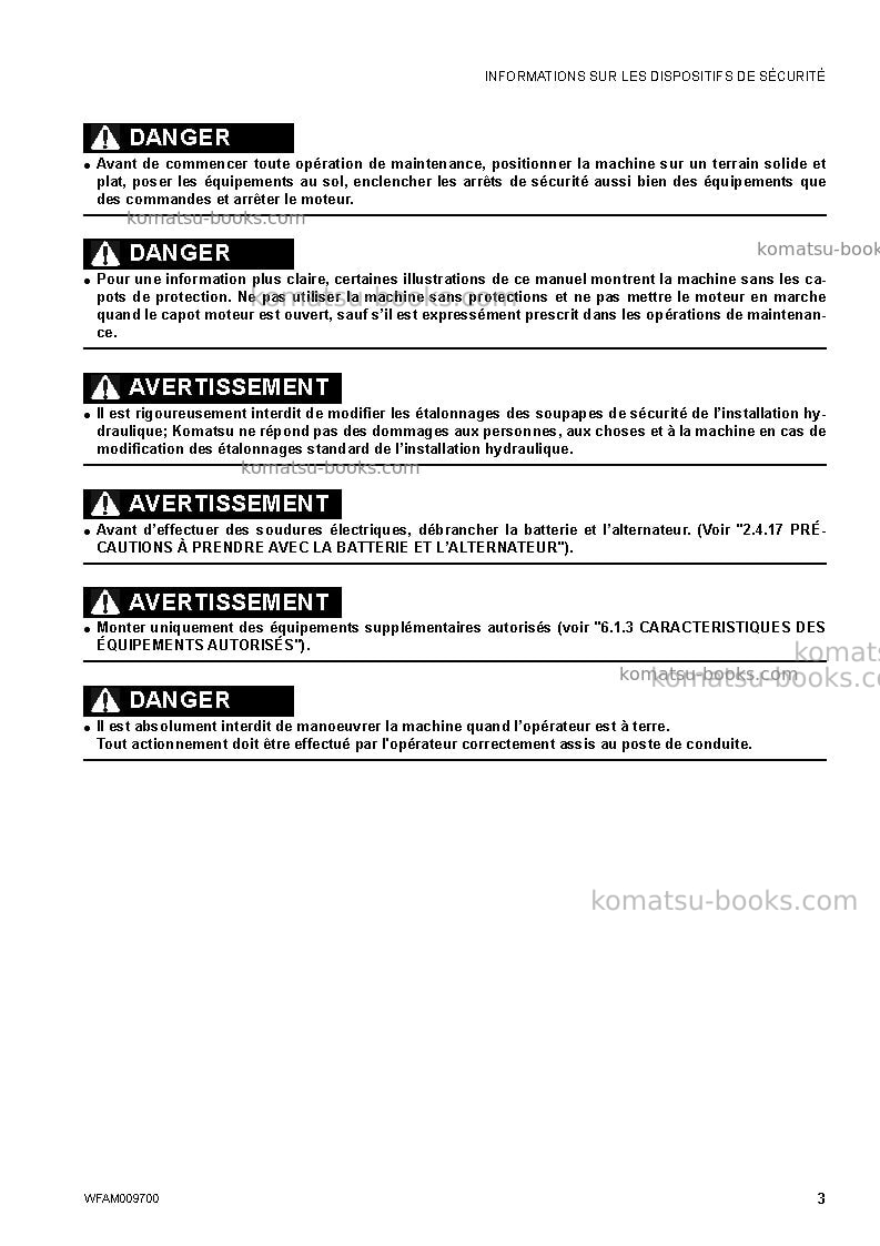 Komatsu pc80mr-3ita Manuel d'utilisation couverture Page 5 Komatsu pc80mr-3ita Manuel d'utilisation couverture Page 5