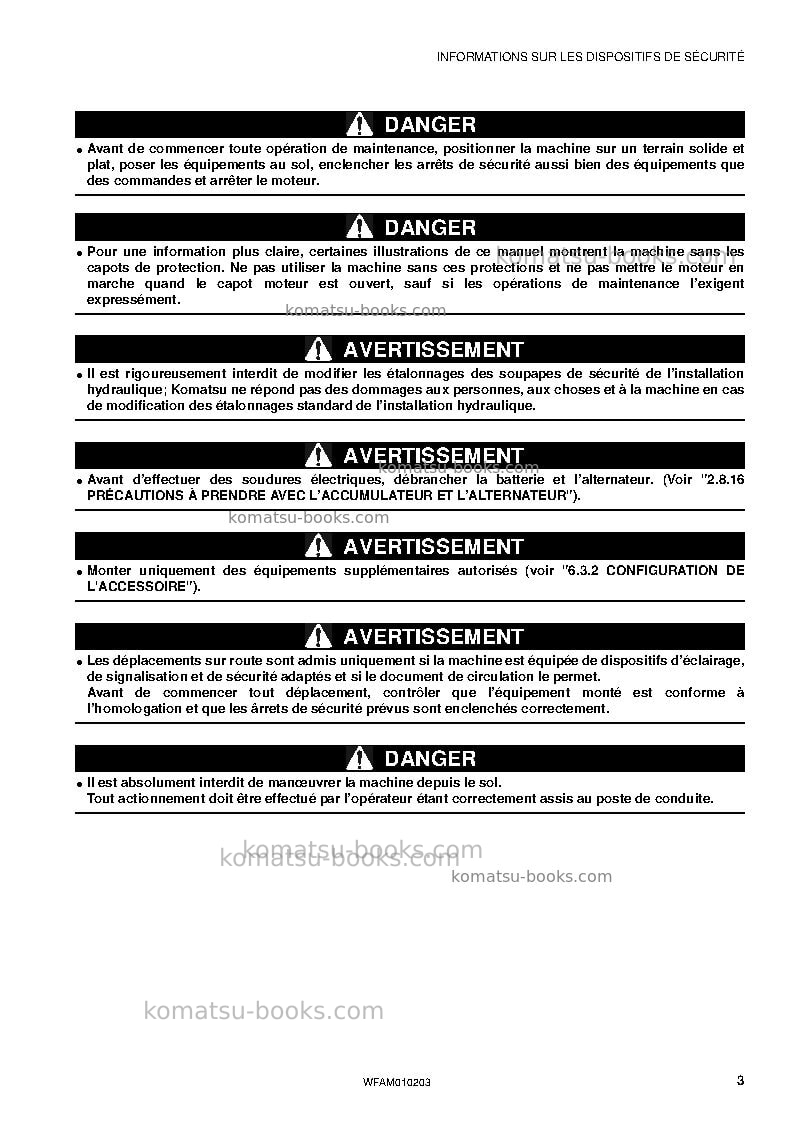 Komatsu sk510-5ita Manuel d'utilisation couverture Page 5 Komatsu sk510-5ita Manuel d'utilisation couverture Page 5