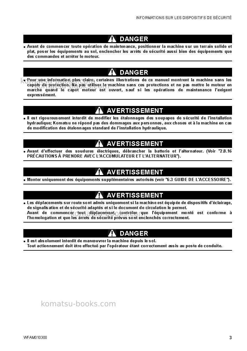 Komatsu sk714-5ita-/ Manuel d'utilisation couverture Page 5