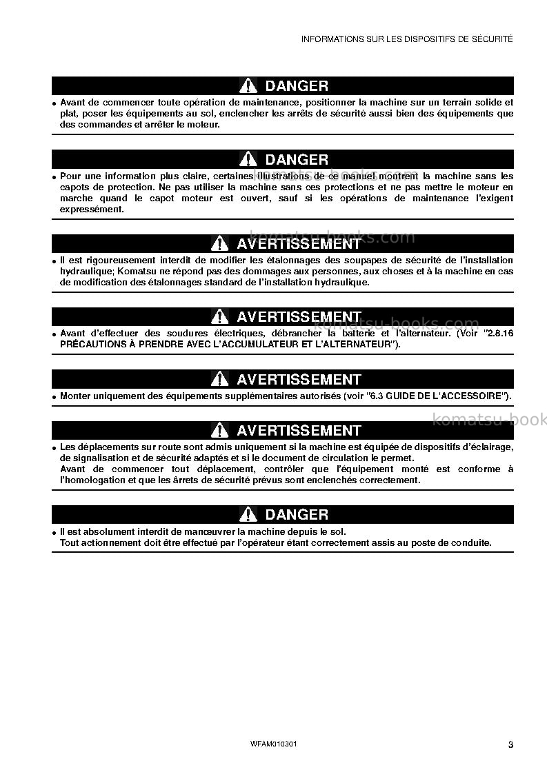 Komatsu sk714-5ita-/ Manuel d'utilisation couverture Page 5 Komatsu sk714-5ita-/ Manuel d'utilisation couverture Page 5