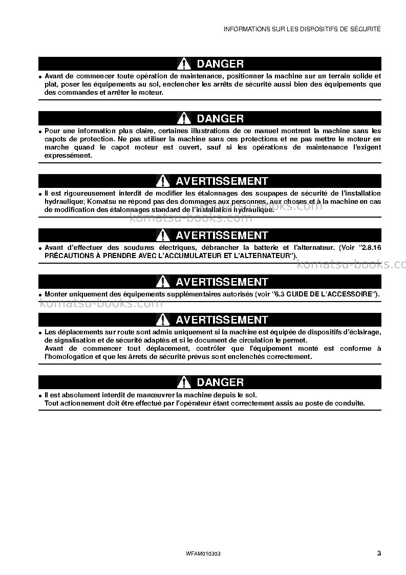 Komatsu sk714-5ita-/ Manuel d'utilisation couverture Page 5 Komatsu sk714-5ita-/ Manuel d'utilisation couverture Page 5