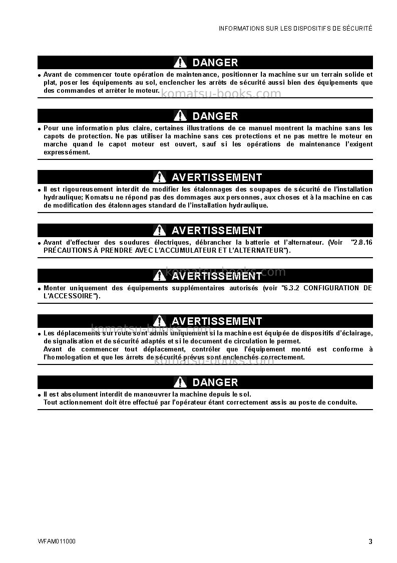 Komatsu ck20-1ita Manuel d'utilisation couverture Page 5 Komatsu ck20-1ita Manuel d'utilisation couverture Page 5