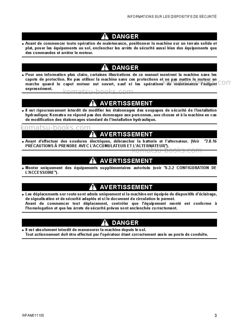 Komatsu ck25-1ita Manuel d'utilisation couverture Page 5 Komatsu ck25-1ita Manuel d'utilisation couverture Page 5
